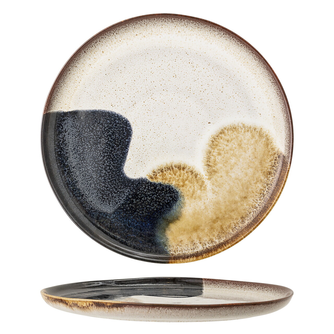 Farfurie intinsa, Bloomingville, Jules, 28.5x2 cm, ceramica, albastru - imagine 7